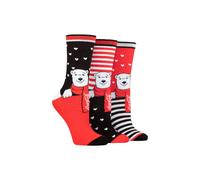Coca-Cola Women's 3 Pair Coca Cola Polar Bear Cotton Socks | Size: 4-8 Coca-Cola Multicolor 4-8