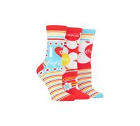 Coca Cola Ladies Flowers Cotton Socks Pack of 3 Multi 4-8