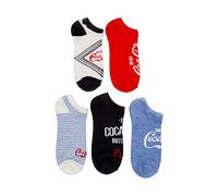 Coca-Cola Women's 5 Pack No Show Socks Casual, Ivory Multi, 8-10 UK