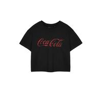 Coca Cola Womens Black Coca-Cola Cropped Short Sleeved T-Shirt - Large