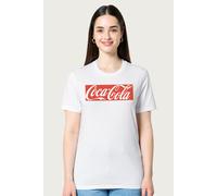 Coca-Cola Women's Block Logo Relaxed Fit T-Shirt in White | Size: 2XL Coca-Cola White 2XL