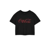 Vanilla Underground Coca Cola Womens Black Coca-Cola Cropped Short Sleeved T-Shirt (Medium)