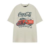 Coca-Cola Womens/Ladies A Merry Christmas Short-Sleeved T-ShM Beige NS9703