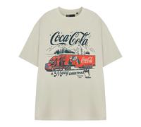 Coca-Cola Womens/Ladies A Merry Christmas Short-Sleeved T-ShXL Beige NS9643