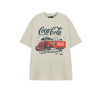 Coca Cola Women's Short Sleeved T-Shirt (Adult Oatmeal) in Beige | Size: XL Coca Cola Beige XL