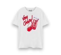 (Large) Coca Cola Cherry Coke Short Sleeved T-Shirt (Womens White)