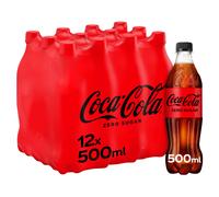 Coca Cola Zero Sugar 12 x 500ml PET, Black