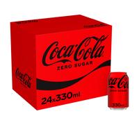 Coca-Cola Zero Sugar 24 x 330 ml - Zero Calories, No Sugar, Plant Extracts & Sweeteners, Contains Phenylalanine, Best Served Ice Cold