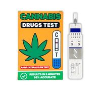 Cocaine, Cannabis or Alcohol Drug Test Kit - Rapid Lateral Flow Urine or Saliva Test - Accurate, Fast Results in 5 Minutes - Fun Gag Gift & Home Test Kit (Cannabis)