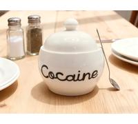 Cocaine Ceramic Sugar Bowl with Cocaines Design, Coffee and Sugar Container with Lid, Salt Container, Sugar Jar with Lid, Funny Kitchen Decor