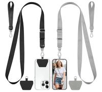 COCASES 2 Pack Crossbody Phone Lanyard and Wrist Strap Anti Theft iPhone Lanyard for neck with 2 Patches compatible with iPhone/Galaxy/Huawei