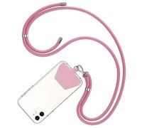 COCASES Crossbody Phone Lanyard Strap with Patch, Adjustable Nylon Neck Strap Necklace Phone Compatible with Most Smartphones (Pink)