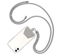 COCASES Crossbody Phone Lanyard Strap with Patch, Adjustable Nylon Neck Strap Necklace Phone Compatible with Most Smartphones (Grey)