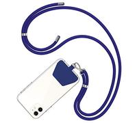 COCASES Crossbody Phone Lanyard Strap with Patch, Adjustable Nylon Neck Strap Necklace Phone Compatible with Most Smartphones (Blue)