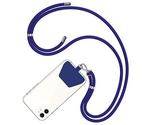 COCASES Crossbody Phone Lanyard Strap with Patch, Adjustable Nylon Neck Strap Necklace Phone Compatible with Most Smartphones (Blue)
