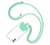 COCASES Mobile Phone Lanyard Neck Strap, hanging Cell Phone Cord with stick on Phone Lanyard Tether Patch over shoulder (Mint Green)