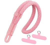 COCASES Phone Lanyard, Adjustable Phone Wrist Strap Lanyard with Tether Tab Anti-Theft Cell Phone Strap 360°Rotating Wristlet Keychain for Smartphones Pink