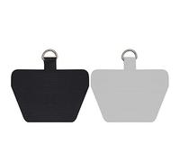 COCASES Phone Lanyard Tether Tab, 2 Pieces Replacement Patches for Use with Phone Lanyard Wrist and Neck Strap (2 Tab/Black+Grey)