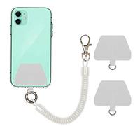 COCASES Phone Lanyard, Universal Theftproof Anti-Lost Elastic Tether Wrist Strap with Patch Compatible with Most Smartphones(Transparent)