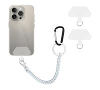 COCASES Phone Lanyard, Universal Theftproof Anti-Lost Elastic Tether Wrist Strap with Patch Compatible with Most Smartphones(White)