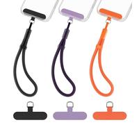 COCASES Phone Wrist Strap Lanyard Anti-Theft, 3 Pack Adjustable Combination Charm with Tabs compatible with most Phone cases, bags, Key Chain, Cameras Black/Auburgine/Orange