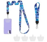 COCASES Universal Mobile Phone Chain, Mobile Phone Lanyard, Removable Neck Strap, Lanyard, Compatible with Most Smartphones (1 Collar + 1 Hand Strap), Polyester
