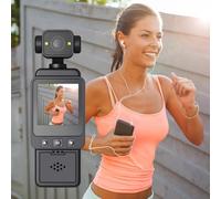 COCBTKQ Pocket Camera WiFi Body Cam, Mini Action Sports Cam Video Camcorder with Back Clip, 1.6-inch Colour Display，Fill-in Light，32GB TF Card, for Traveling