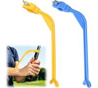 CocCCoon 2 Pcs Golf Grip Training Aid, 24Cm*11Cm Putter Grip Golf Training Aids, Posture Correction Tool Stable Accessory For Beginner Golfers And Daily Practice(Yellow,Blue)