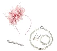 CocCCoon 6Pcs Exquisite Pink Fascinators for Women - Exquisite Light Pink Fascinator for Fascinator hat, Elegant and Comfortable Suitable for Wearing At Nuptials, Gatherings or Events