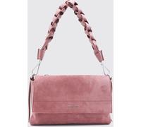 COCCINELLE Boheme Suede Shoulder Bag with Woven Handle