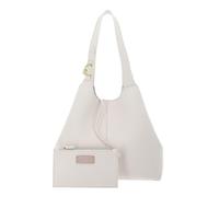 Coccinelle C-Easy M Leather Shoulder Bag, Pearl, 31 x 30 x 11 cm, with Removable Bag