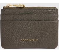 COCCINELLE C-Me Softy Grained Leather Flat Card Holder with Zip - Size: OS - female