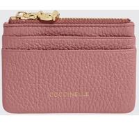 COCCINELLE C-Me Softy Grained Leather Flat Card Holder with Zip - Size: OS - female