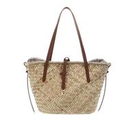 Coccinelle C-ME Summer Shopping Bag, Beige, PVC with Geo Classic Print, Large, 40 x 14 x 28 cm