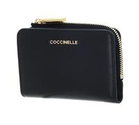 Coccinelle Card case Metallic Shiny Smooth Leather Card Holder Noir Black