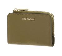 Coccinelle Card case Metallic Shiny Smooth Leather Card Holder Seagrass Khaki