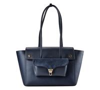Coccinelle Double Beat Shoulder Bag Genuine Leather 33 cm blue