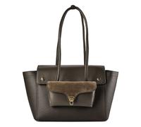 Coccinelle Double Beat Shoulder Bag Genuine Leather 33 cm green