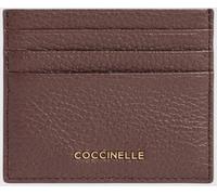 COCCINELLE Flat Grained Leather Metallic Soft Card Holder with Metal Logo - Size: OS - female