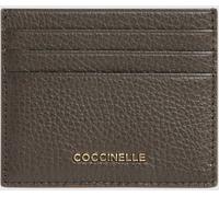 COCCINELLE Flat Grained Leather Metallic Soft Card Holder with Metal Logo - Size: OS - female