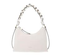 Coccinelle Leather Boheme Grana Double Shoulder Bag Pearl/Cognac creme-white
