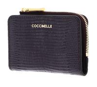 Coccinelle Leather Card case Metallic Lizard Credit Card Holder Prune Dark Purple