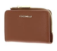 Coccinelle Leather Card case Metallic Soft Credit Card Holder Cognac Brown