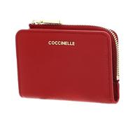 Coccinelle Leather Card case Metallic Soft Credit Card Holder Scarlet red