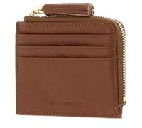 Coccinelle Leather Card case Tassel Credit Card Holder Cognac Brown