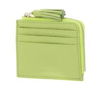 Coccinelle Leather Card case Tassel Credit Card Holder Green Glow Light Green