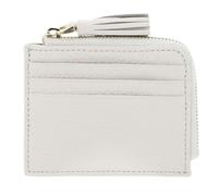 Coccinelle Leather Card case Tassel Credit Card Holder Pearl Creme-White