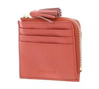 Coccinelle Leather Card case Tassel Credit Card Holder Pink Clay Coral