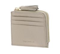 Coccinelle Leather Card case Tassel Credit Card Holder Sandshell Beige