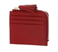Coccinelle Leather Card case Tassel Credit Card Holder Scarlet red